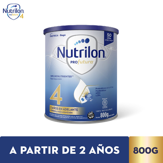 Leche de fórmula en polvo sin TACC Nutricia Bagó Nutrilon Profutura 4 sabor neutro en lata de 1 de 800g - 2  a 4 años