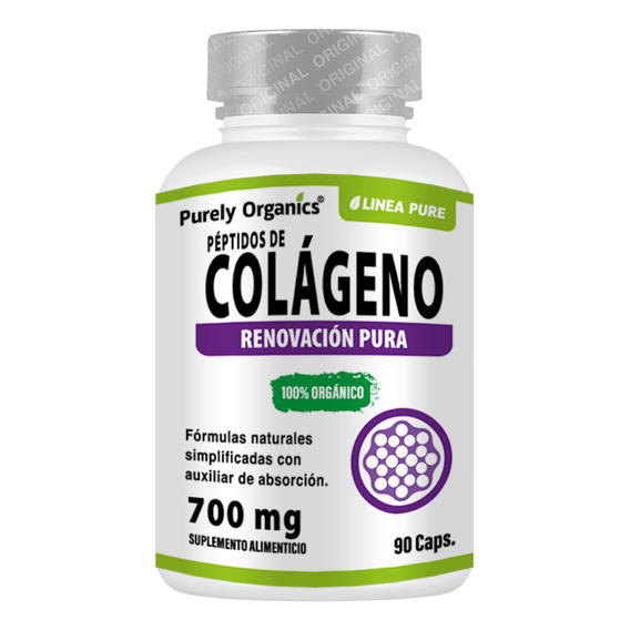 Colágeno (hidrolizado) Péptidos. Purely Organics. 90 Cápsulas Sin Sabor