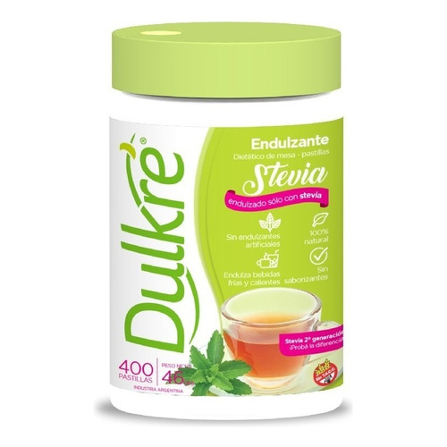 Edulcorante Dulkre Stevia X 400 Pastillas