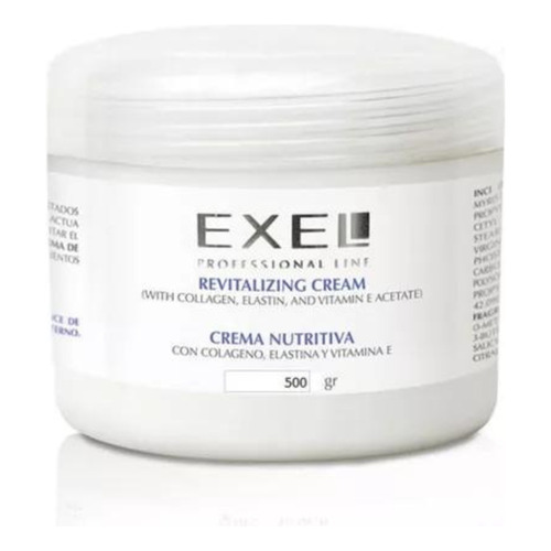 EXEL Crema Facial Nutritiva Colageno Elastina y Vitamina E 500G Tipo de piel Todo tipo de piel