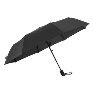 Paraguas Negro Liso Automatico Corto 8 Varillas Barak 