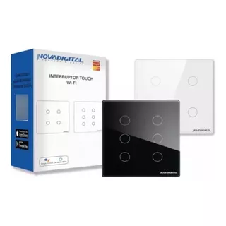 Interruptor 6 Botão Touch Wifi Inteligente Smart Alexa 4x4 Cor Branco 110v/220v