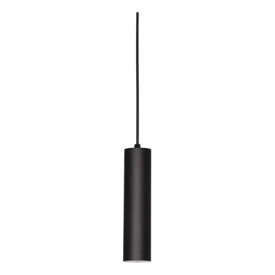 Luz Desing Tubo 20cm Negro Colgante Led 220v.