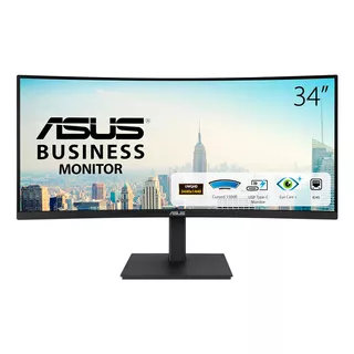 Monitor Asus Ultrawide 34 Qhd Va34vcpsn 100hz Usb-c Dp Color Negro