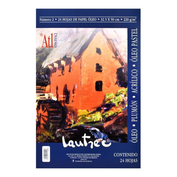 Block Papel Pintura Óleo Acrílico Lautrec 32 X 50 Cms 24 H