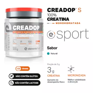 Creadop Sport Creatina Elemento Puro 100% Monoidratada 300g Sabor Neutro