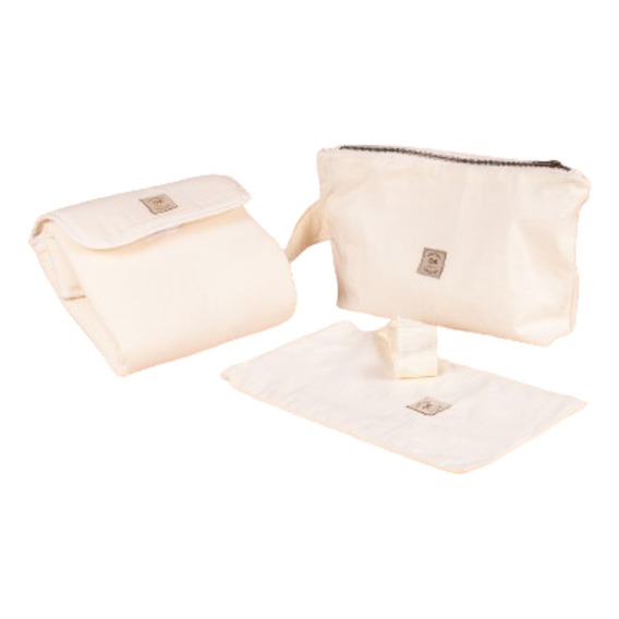 Cambiador Bebe + Neceser + Wet Bag Crudo Ordeco