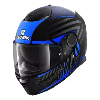 Capacete Para Moto  Integral Shark  Spartan  Black, Blue E Blue Kobrak Mat Tamanho G 