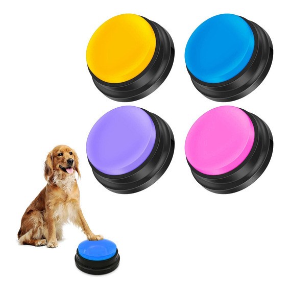 Set 4 Botones Repetidor Sonido Para Perro Juguete Mascota Ax