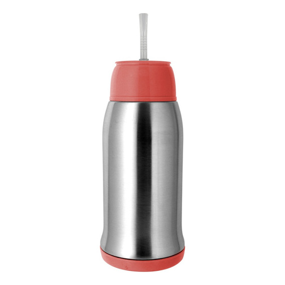 Termo Mate Autocebante Térmico Acero Inox 580 Ml Color Rojo