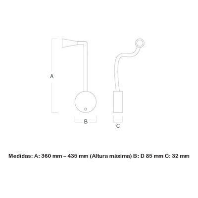 Aplique Led Moderno Cabecera Con Tecla Waller C Blanco Vk