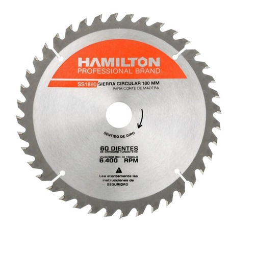 Disco Sierra Circular 60 Dientes 180mm Hamilton