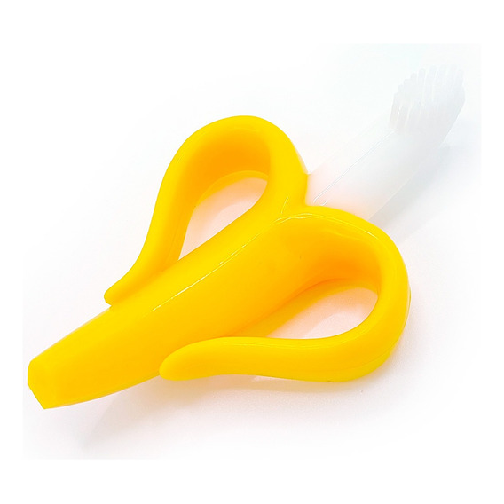 Mordedor Banana De Silicona Para Bebés Con Estuche Color Amarillo