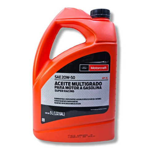 Aceite Multigrado 20w50 Motorcraft Super Racing 4.73 Litros