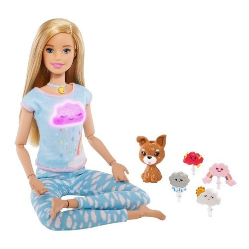 Muñeca Barbie Medita Conmigo Luz Y Sonidos Con Mascota 