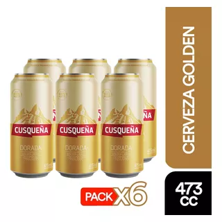 Pack 6 Cerveza Cusqueña Dorada Lata De 473cc