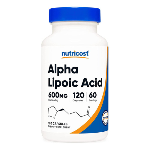 Acido Alfa Lipoico 600 Mg 120 Capsulas Para 2 Meses Sabor Sin Sabor