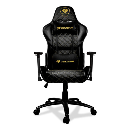 Silla de escritorio Cougar One Royal gamer ergonómica  negra con tapizado de cuero sintético