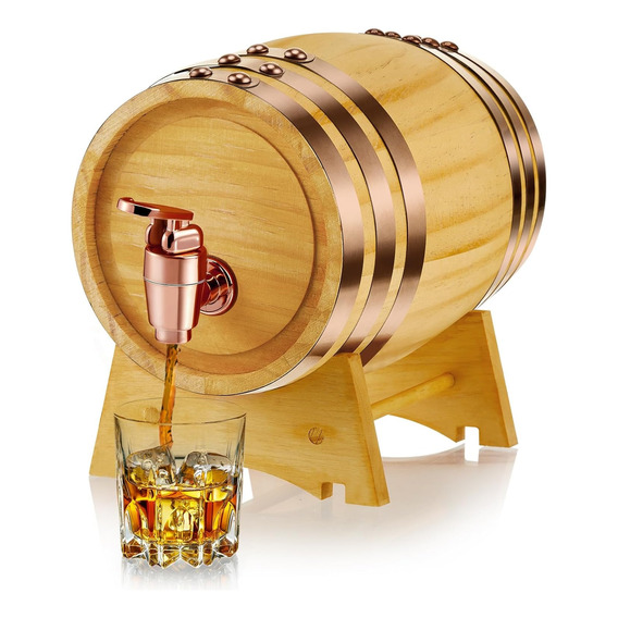 Barril Madera Dispensador De Whisky Y Licores