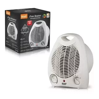 Estufa Raf 2000w Termostato Calefactor Ventilador 2 Niveles Color Blanco