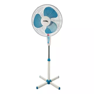 Ventilador De Pie Adir 2073 Blanco Con 3 Aspas Color  Azul De  Plástico, 16  De Diámetro 120 v