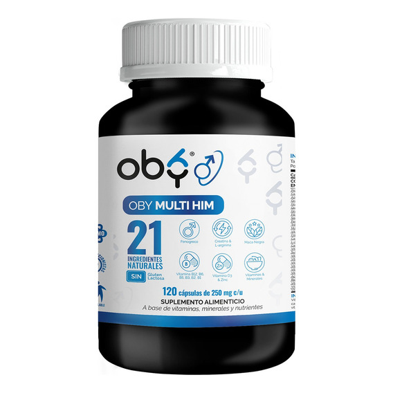 Vitaminas Para Hombre Multivitaminico 120 Capsulas Oby 2m Sabor Sin sabor