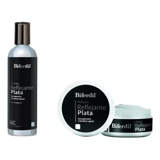 Kit Biferdil Reflejante Plata, Shampoo Y Mascara