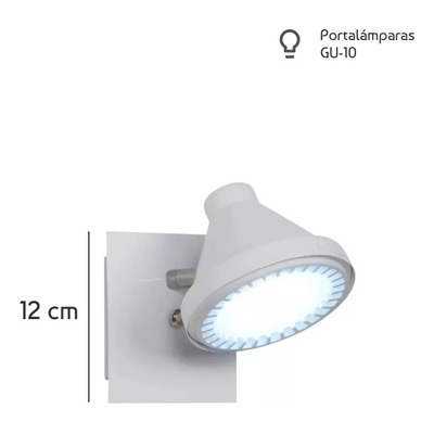 Aplique 1 Luz Spot Movil Conico Ar111 Apto Led Oslo Blanco