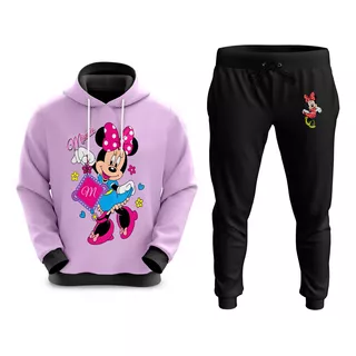 Conjunto De Moletom Sublimado Infantil Desenho Fofo Minnie