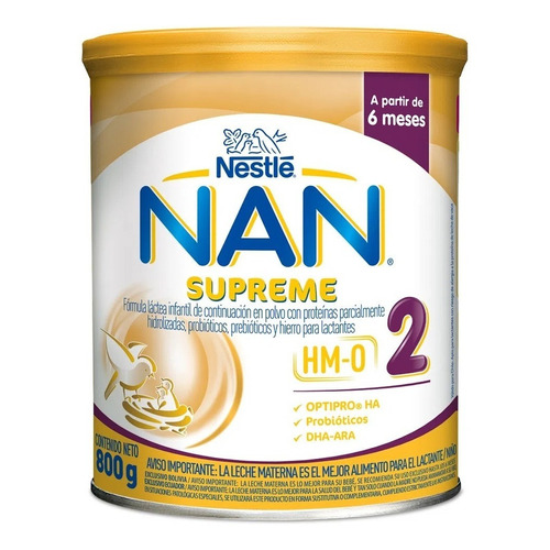 Nan Supreme 2 Fórmula Infantil X 800 Gr Sabor Natural