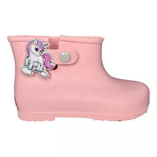 Botas De Lluvia Niñas Unicornio Con Aplique