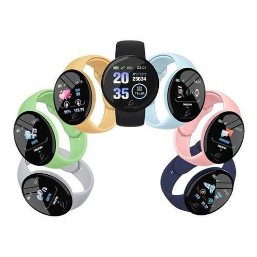 Smart Watch Reloj Inteligente Deportivo Redondo - T3385 Color de la caja Blanco Color de la correa Negro