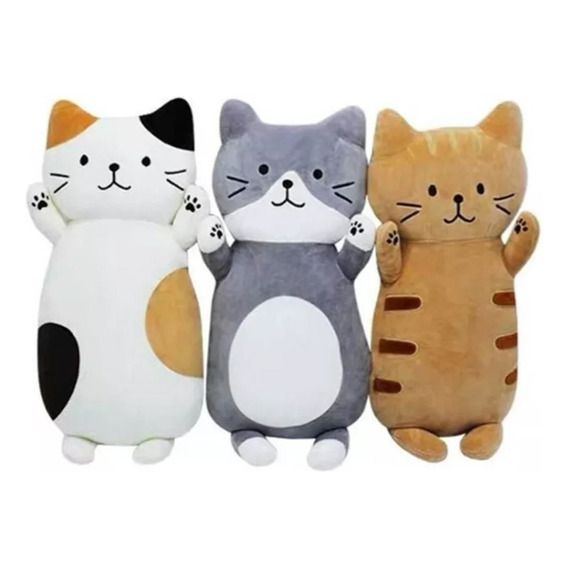 Peluche Almohada De Gato Hipoalergénico Kawaii 50cm