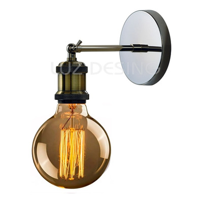 Aplique Vintage Acero Móvil Deco Apto Led Moderno E-27 