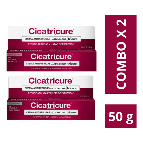 Combo X 2 Cicatricure Tricure Crema Facial Con Colágeno 50g 