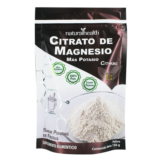 Citrato De Magnesio Más Potasio (150 G) Naturalhealth Sabor Ponche de frutas