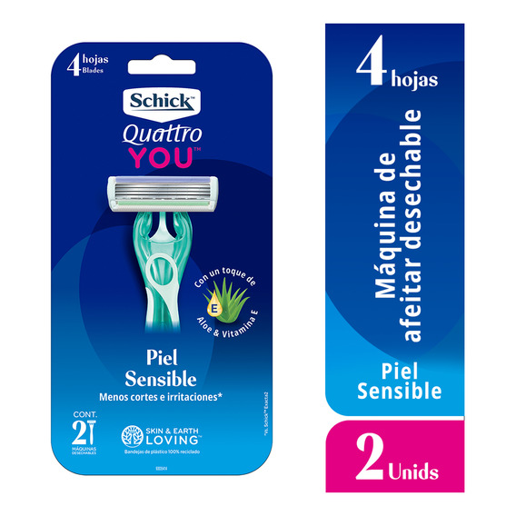 Schick Quattro4 You Mujer Piel Sensible Maquina De Afeitar