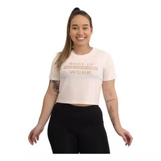 Blusa Cropped Feminina Estampada Camiseta Básica Casual