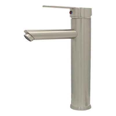 Llave Monomando Baño Lavabo Acero Inoxidable Satinado 30 Cm Color Plateado