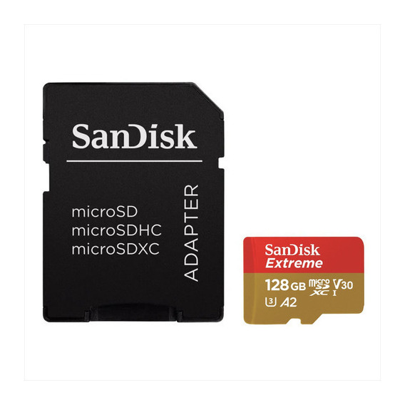 Sandisk Extreme, Tarjeta Micro Sdxc 128gb 4k U3, A2, 190mb/s