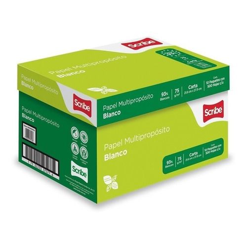 Caja Scribe Verde 5000 Hojas Tamaño Carta