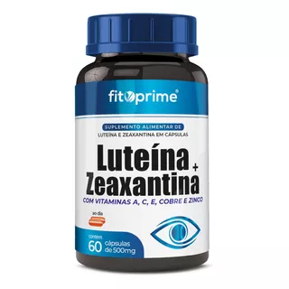 Suplemento Em Cápsulas De Luteína + Zeaxantina Fitoprime Com Vitaminas A C E Cobre Zinco Pote 60 Cápsulas