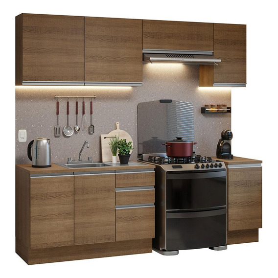 Cocina Integral Luna Glamy Madesa Con Acessorios 240cm M