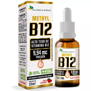 Vitamina B12 Metilcobalamina 9,94mcg Por Gota 20ml Sabor Morango