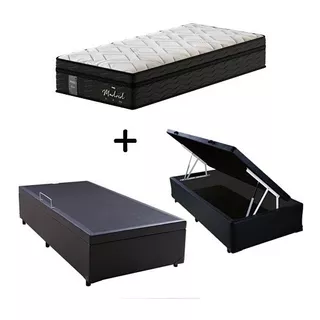 Cama Box Baú Solteiro + Colchão Mola Ensacada Probel Madrid