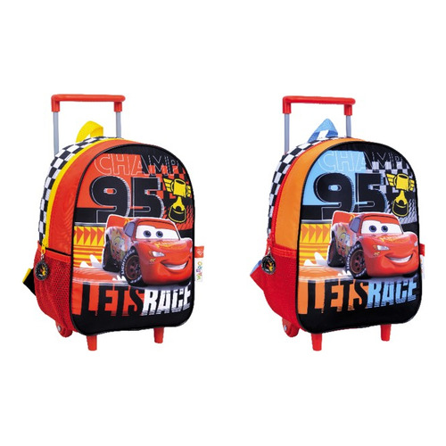 Mochila Cars Básica Con Carro Champ Line 30 Cm Ub