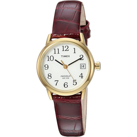 Timex | Reloj Mujer 25 Mm | Tw2r634009j | Original Color de la correa Marrón oscuro Color del bisel Dorado Color del fondo Blanco