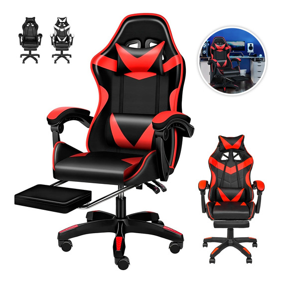 Silla Gamer De Escritorio Oficina Con Reposapies Muy Comoda