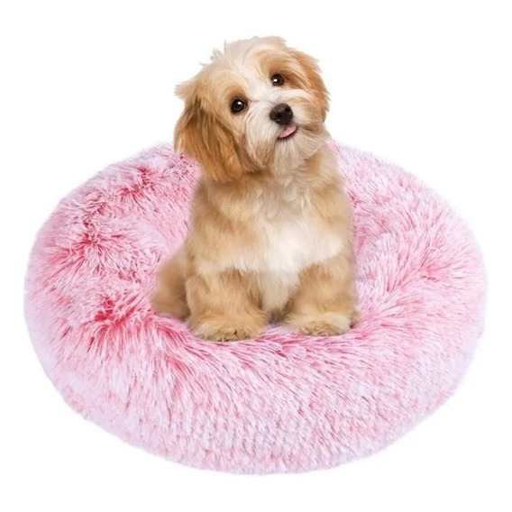 Cama Para Perros- Gatos Mascota Redonda Suave Antideslizante Color Rosa Chicle