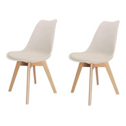 2 Cadeira Saarinen Leda Sked Lena Base Wood Design Fendi